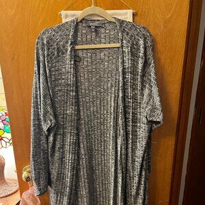 Lisa Rinna - QVC - Grey Ruffled Duster - Size 3XL